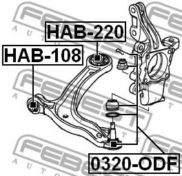 FEBEST HAB-220 Control Arm-/Trailing Arm Bush